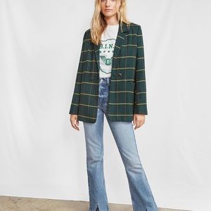 Anine Bing Madeleine Plaid Blazer